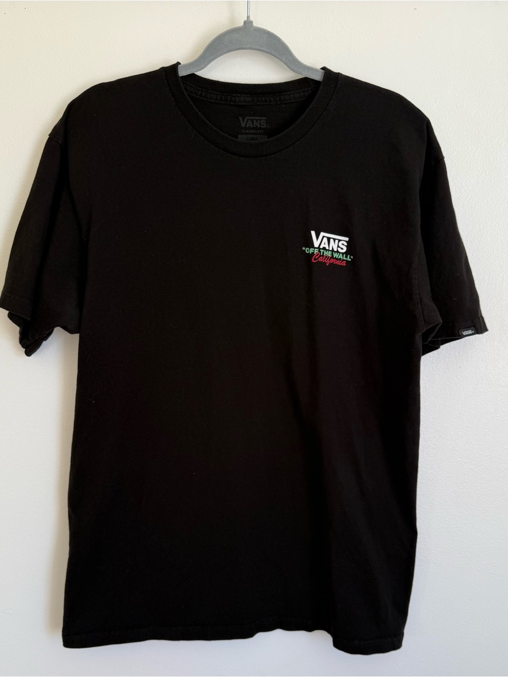 Vans Black Short Sleeve Tee 'Off The Wall' Logo